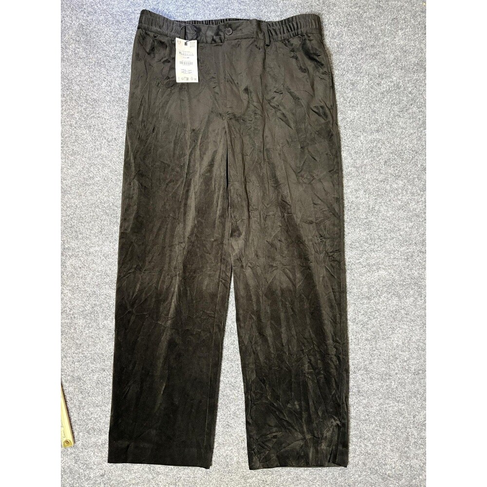 Zara Dress Pants Mens XL 36x30 Brown Relaxed Fit Corduroy Elastic Waist Casual